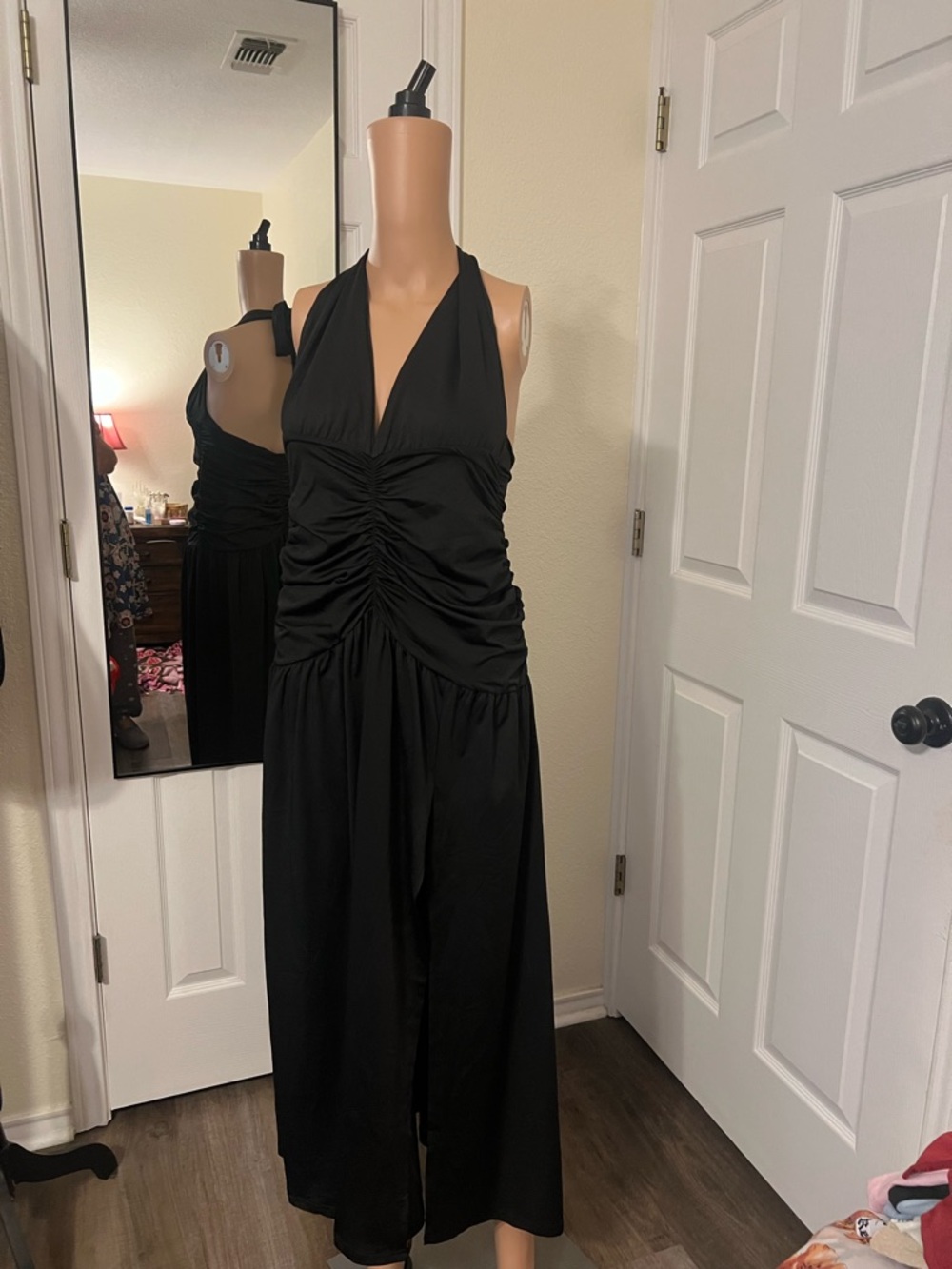 Elegant Black Halter Jumpsuit - Women's